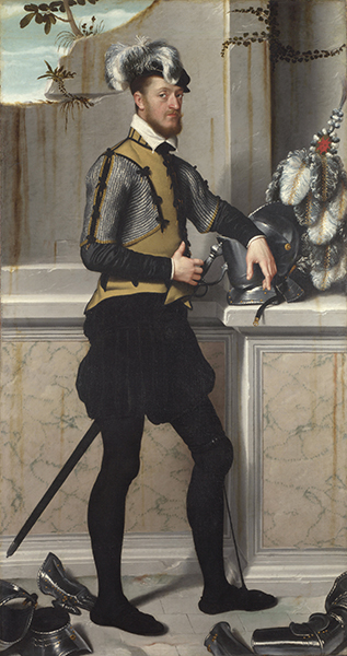 A Knight with his Jousting Helmet ('Il Cavaliere dal Piede Ferito', Conte Faustino Avogadro (?) )
